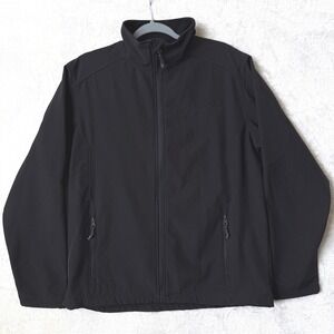 Paramount Pictures Soft Shell Jacket Mens L Black Full Zip Fleece Lined Gorpcore